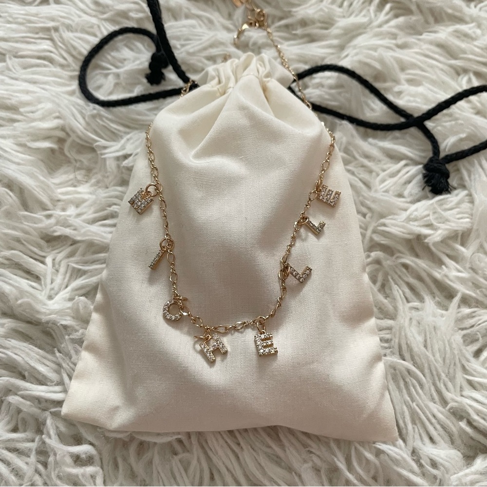 “Michelle” Name Rhinestone Necklace - Picture 2 of 3